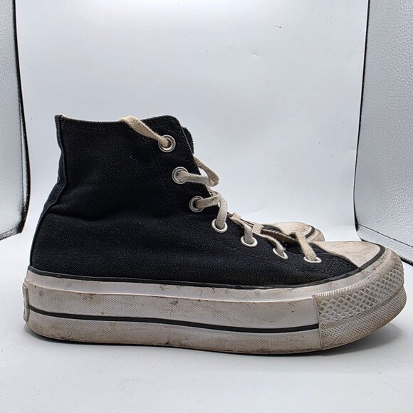 Converse Chuck Taylor Lift High Womens Size 7 Black Platform Shoes Casual Walkin - Picture 12 of 13